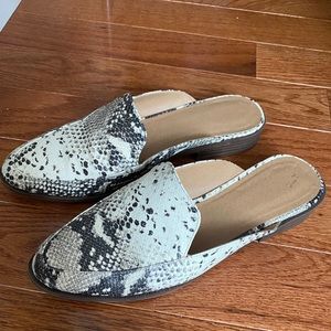 Madden Girl Snake Skin Mules
